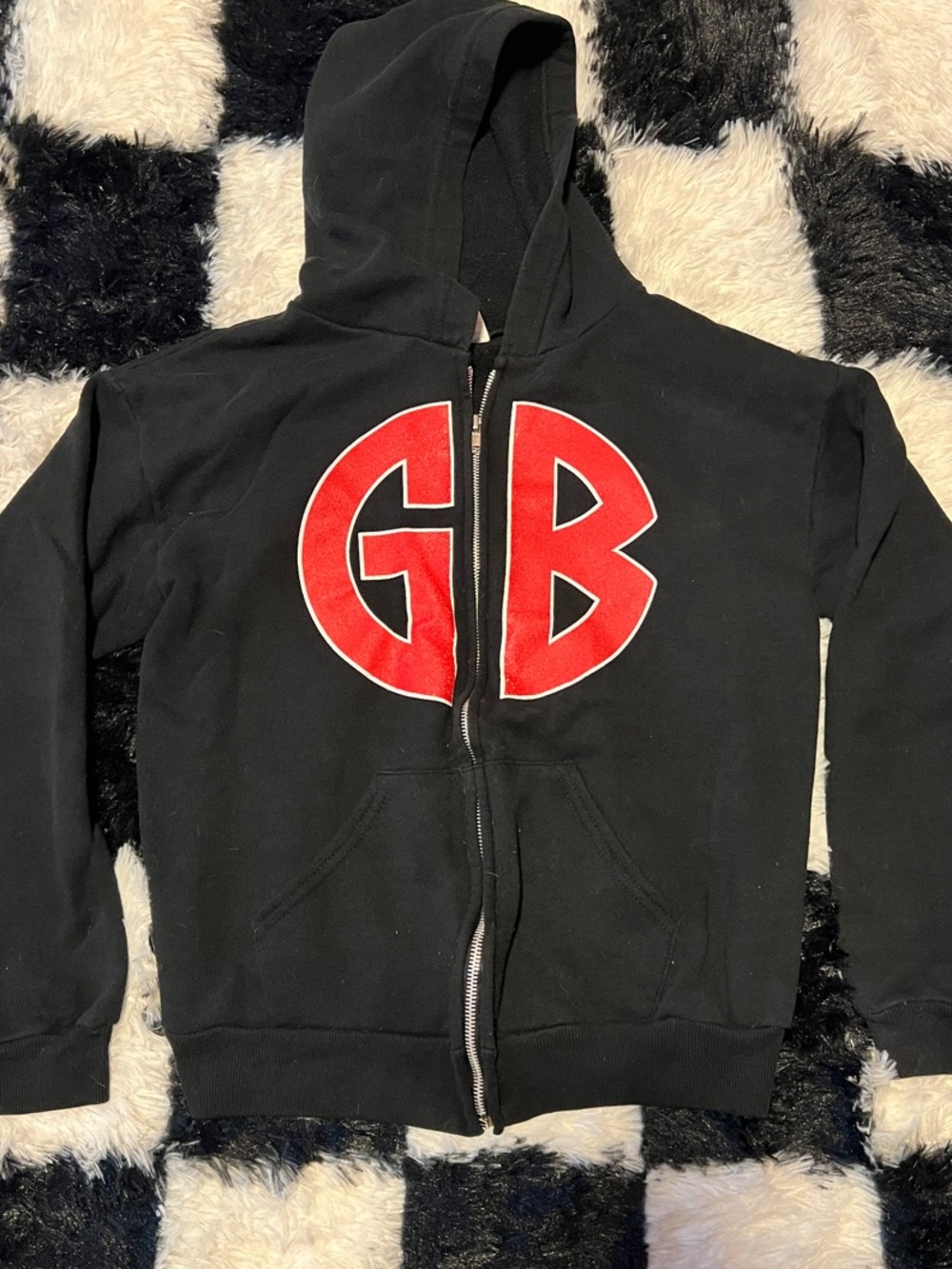 RARE! Vintage GB Graphic Gorilla Biscuits Black Zip-Up Band Hoodie, Youth Large